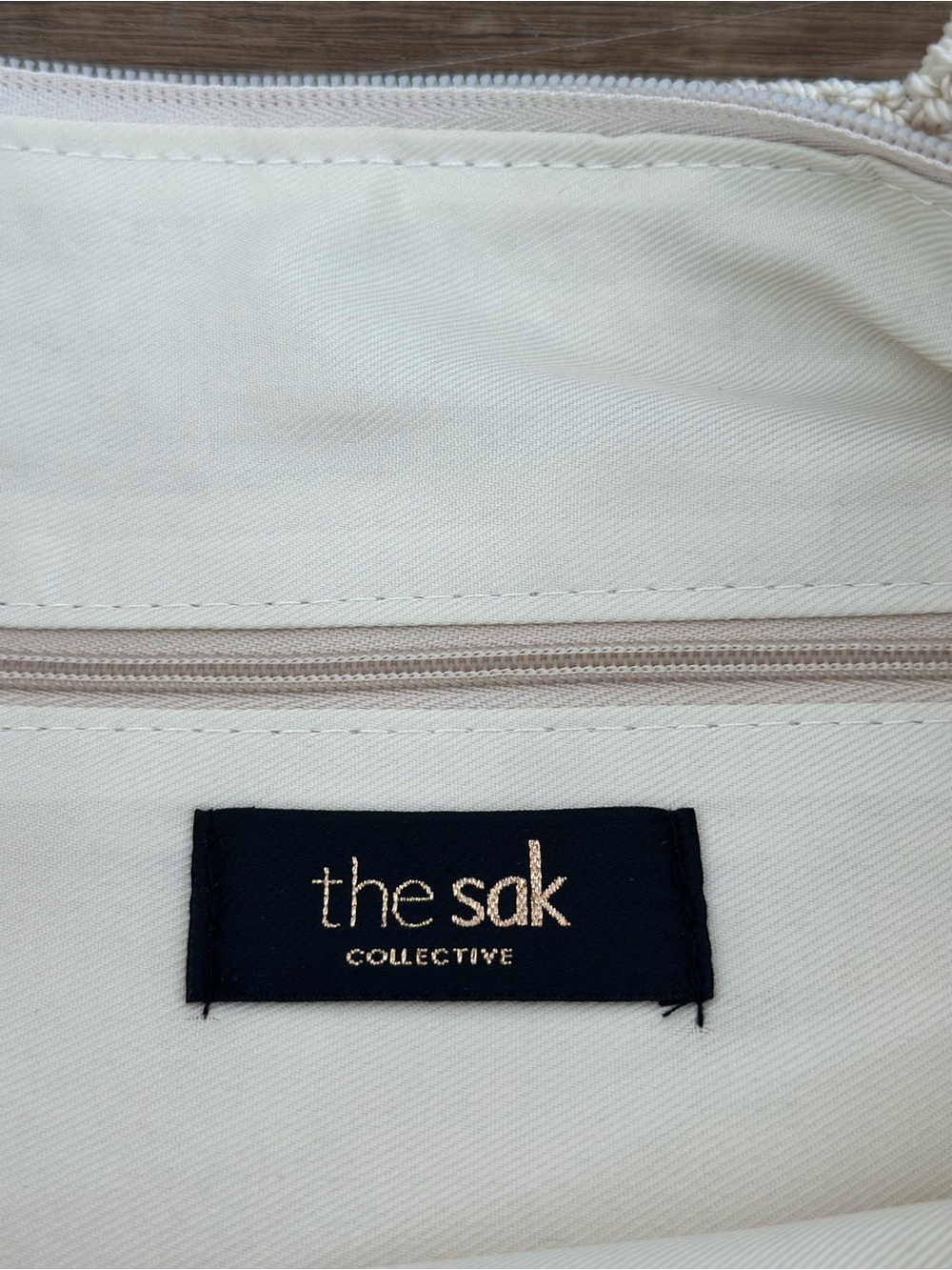 The Sak Handmade Beige Crochet Tote with Pineapple & Floral Appliqué - Picture 8 of 11